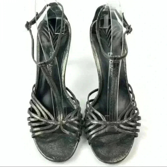 Enzo Angiolini heel Gellert pewter leather t-strap - Picture 3 of 9